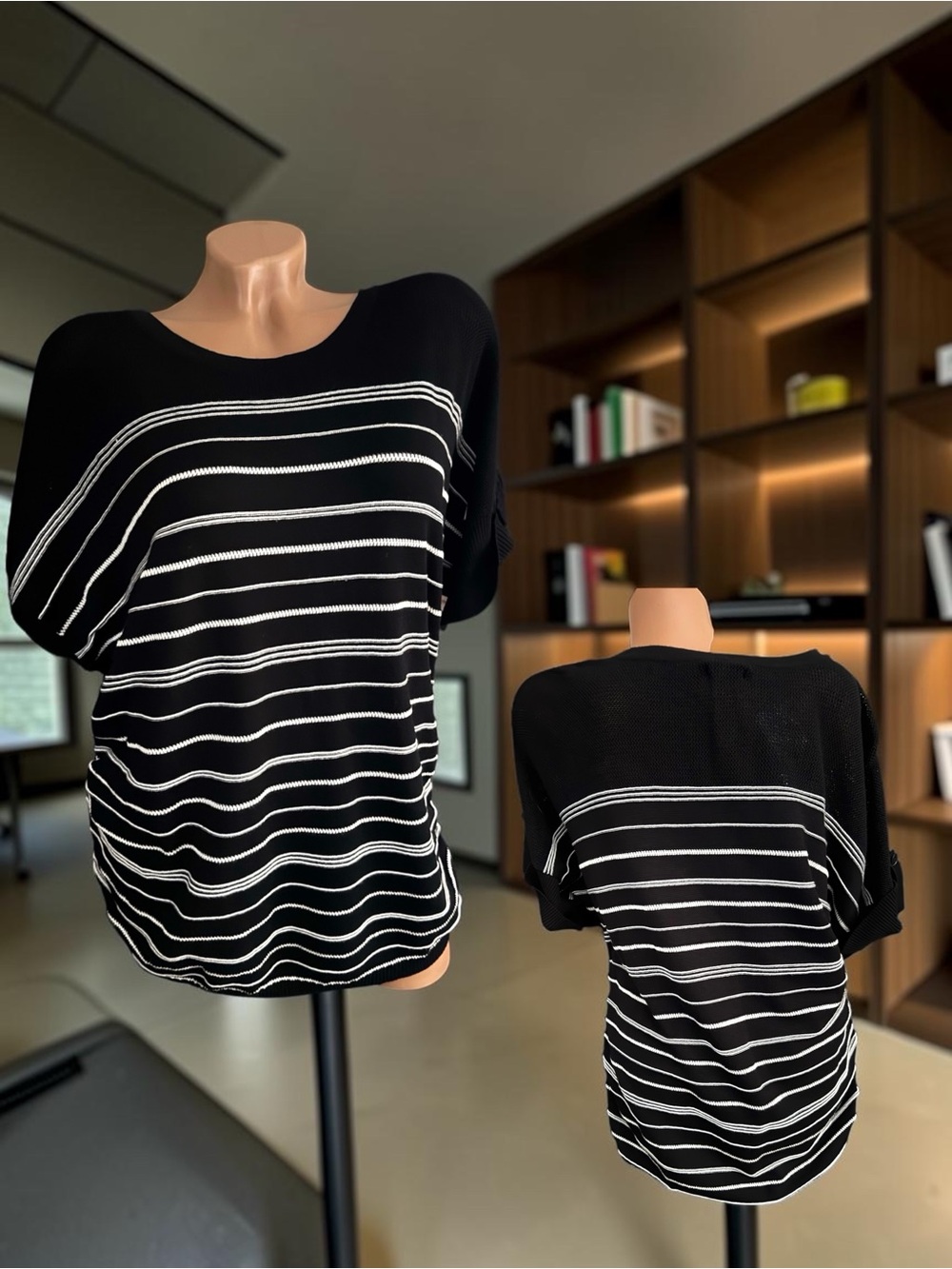 Apt. 9 Women’s Black & White Striped Knit Top l XL l NWT